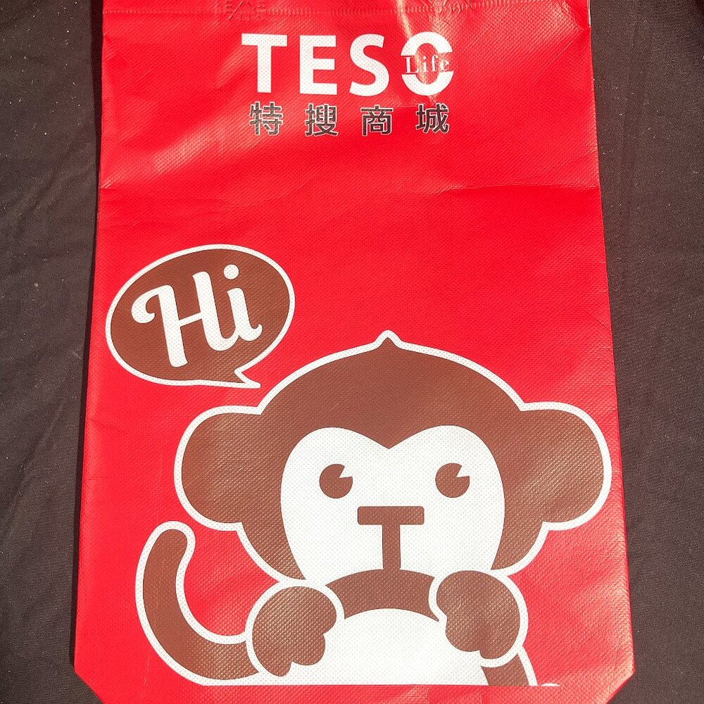 NEW Medium TESO Life Monkey Reusable Tote Shopping Bag